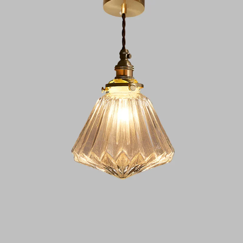 Crystal Glass Pendant Light Fixture - Modern Hanging Lamp for Kitchen Island & Dining Room