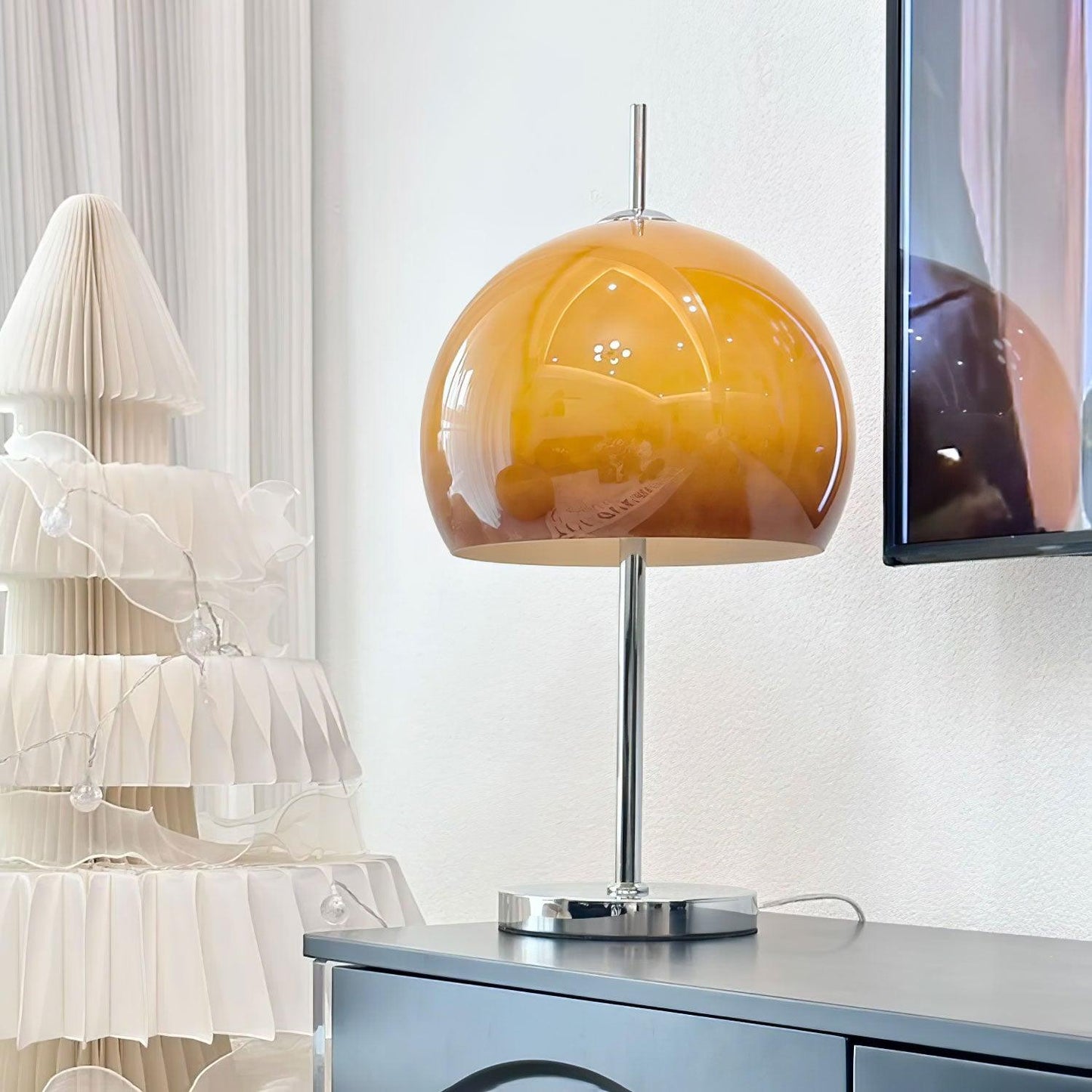 LED Mushroom Table Lamp - Modern Design with Adjustable Brightness for Home Office & Living Room Use