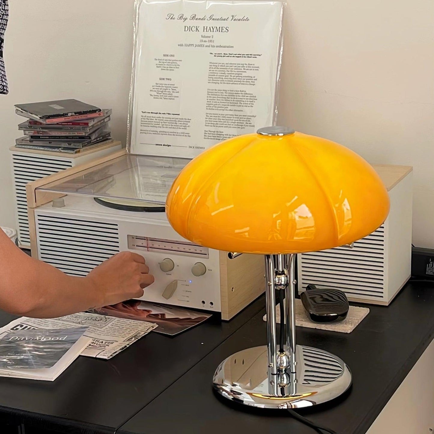 LED Mushroom Table Lamp - Modern Design with Adjustable Brightness for Home Office & Living Room Use