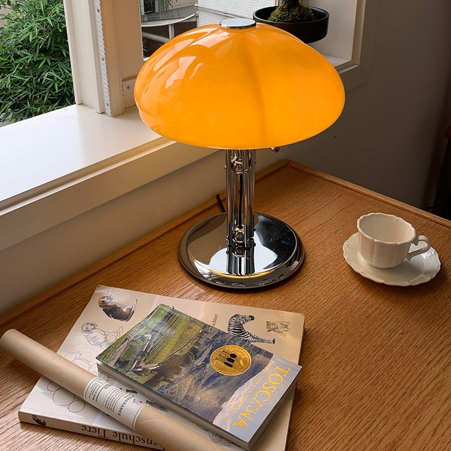 LED Mushroom Table Lamp - Modern Design with Adjustable Brightness for Home Office & Living Room Use