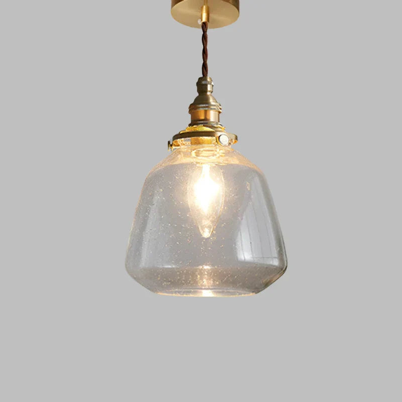 Crystal Glass Pendant Light Fixture - Modern Hanging Lamp for Kitchen Island & Dining Room