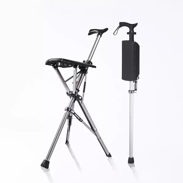 Folding Walking Cane with Seat | Lightweight, Non-Slip & Ideal for Active Seniors and Outdoor Use