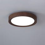Wood Grain Round Ceiling Light Fixture - Modern LED Design for Living Room & Bedroom Illumination
