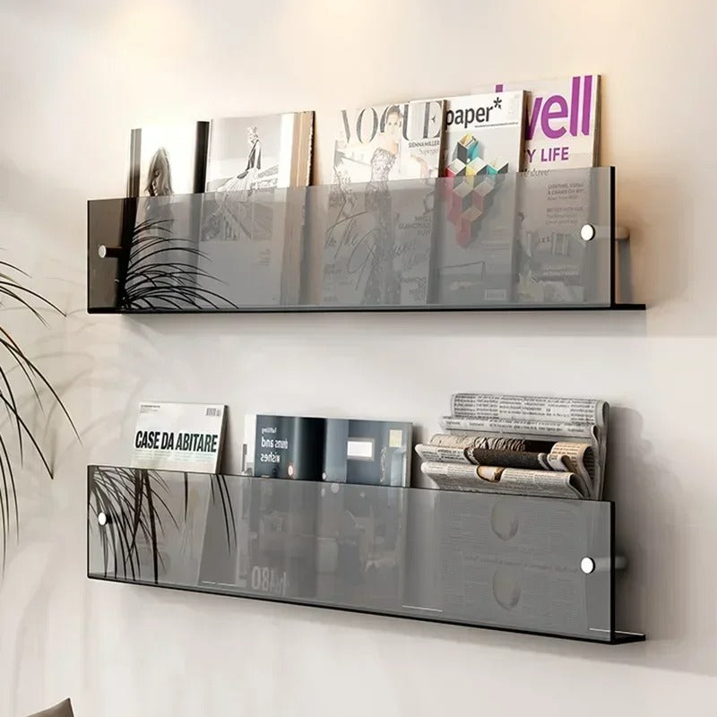Wall-Mounted Floating Shelves for Home Storage & Display - Modern Wood Design for Living Room & Bedroom