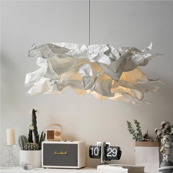 Nordic Paper Cloud Pendant Lamp - Modern Hanging Light Fixture for Living Room & Dining Room