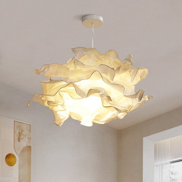 Nordic Paper Cloud Pendant Lamp - Modern Hanging Light Fixture for Living Room & Dining Room
