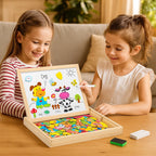 2in1 Montessori Drawing Board | Eco-Friendly, Magnetic Shapes & Whiteboard for Creative Learning and Skill Development