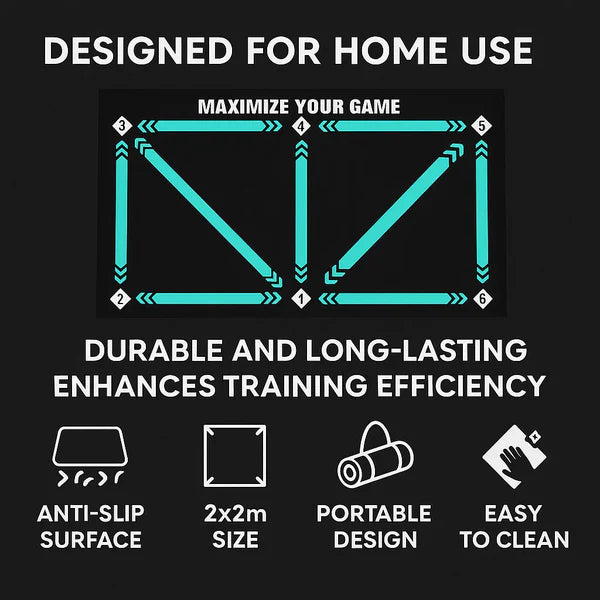 Football Pro Training Mat | Anti-Slip, 2x2m for Dribbling, Coordination & Daily Practice at Home