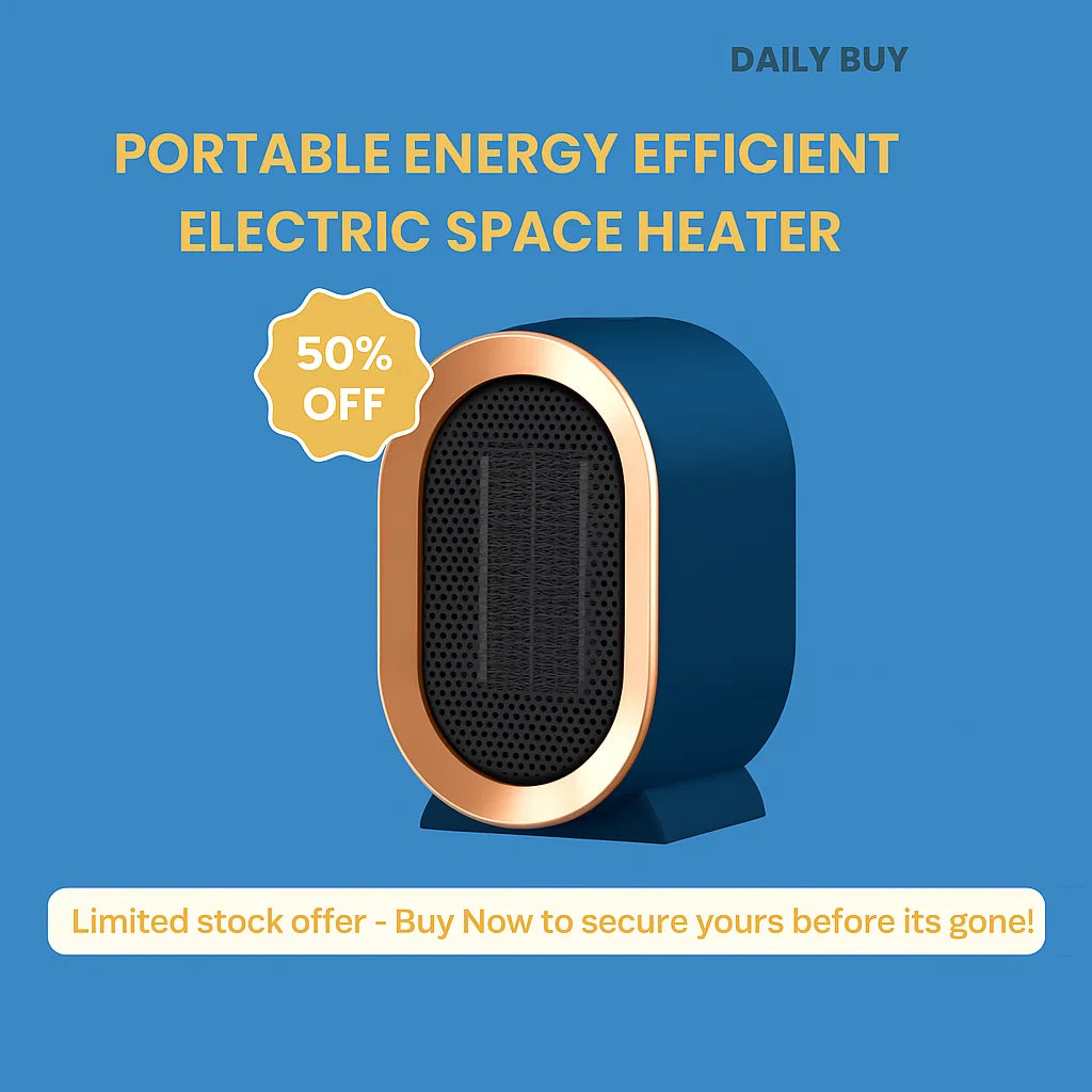 Portable Energy Efficient Electric Space Heater, Compact Design, Low Power Consumption, Ideal for Home & Office Use