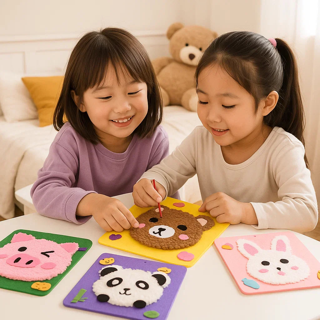 Creative Craft Set for Children | Includes Coloured Felts, Yarn & Shapes for Fun Learning Activities