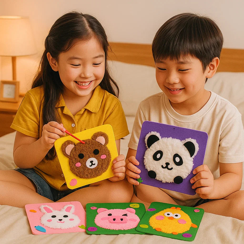 Creative Craft Set for Children | Includes Coloured Felts, Yarn & Shapes for Fun Learning Activities