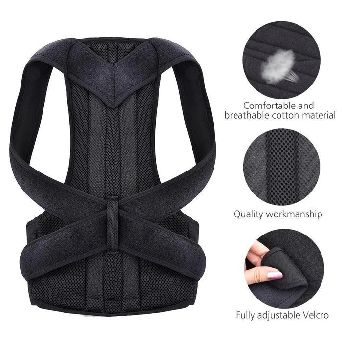 Posture Corrector Pro | Adjustable, Breathable Back Support for Pain Relief & Improved Posture at Home, Office, or Gym