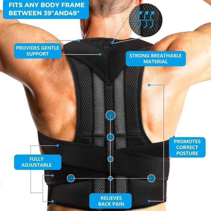Posture Corrector Pro | Adjustable, Breathable Back Support for Pain Relief & Improved Posture at Home, Office, or Gym