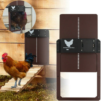 Automatic Chicken Coop Door | Waterproof, Easy Installation & Light Sensor for Poultry Safety