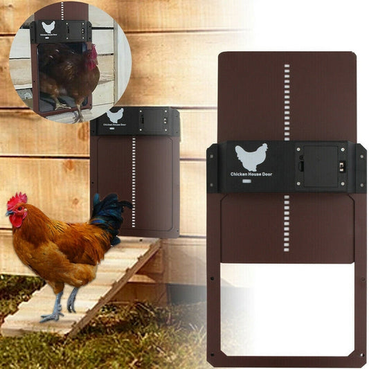 Automatic Chicken Coop Door | Waterproof, Easy Installation & Light Sensor for Poultry Safety