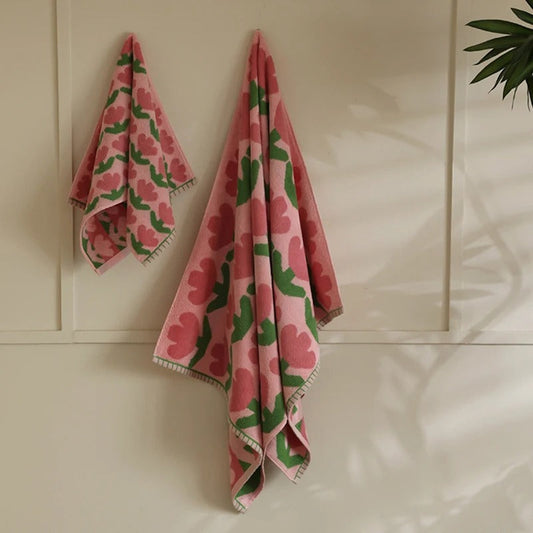 Pure Cotton Tulip Towel - Soft Absorbent Bath Towel for Home, Spa, and Gym Use