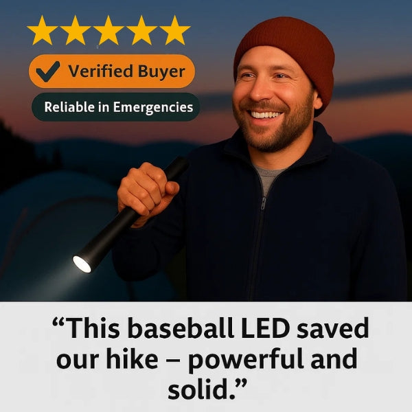 Baseball Bat LED Flashlight | Waterproof, Durable Aluminum & Versatile Lighting Modes for Outdoor Adventures
