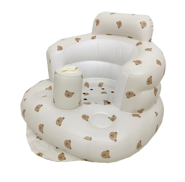 Baby Inflatable Sofa Seat | Eco-Friendly PVC, Portable & Ideal for Learning, Bath Time, and Feeding