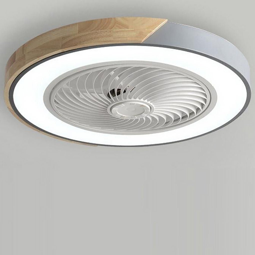 Integrated LED Bladeless Ceiling Fan Light with Remote Control - Round & Square Design for Modern Home Use