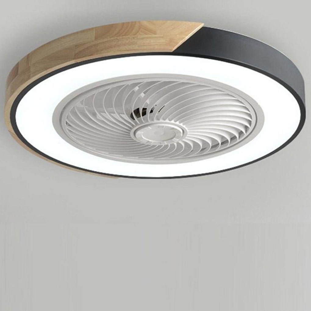 Integrated LED Bladeless Ceiling Fan Light with Remote Control - Round & Square Design for Modern Home Use