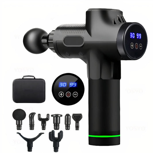 Professional Massage Gun | 30 Speeds, 8 Attachments & Touch Screen for Muscle Recovery and Pain Relief