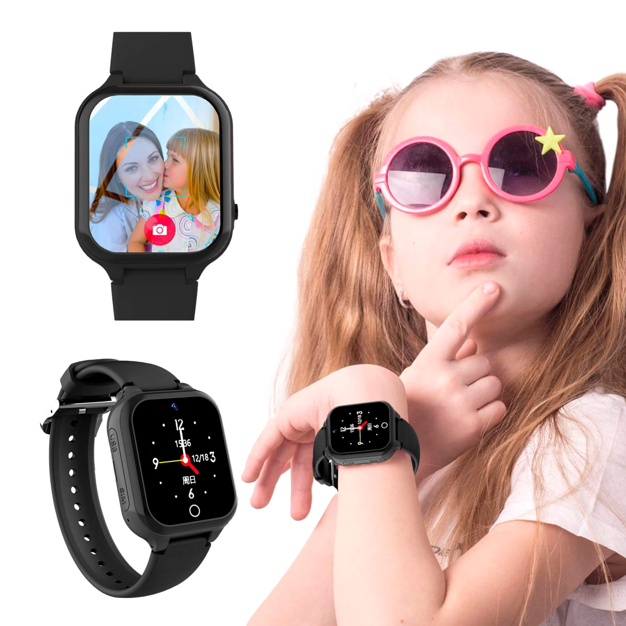 Kids Smart Watch GPS Tracker with Touch Screen, Waterproof Design, Adjustable Band, for Outdoor Activities & Daily Use