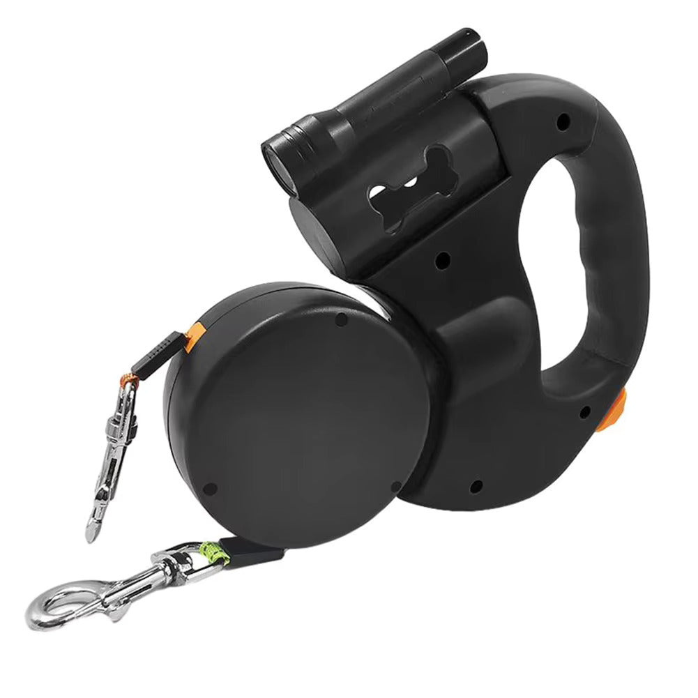 Anti-Wrap Double Dog Lead | Sturdy, Ergonomic & Integrated LED Light for Safe Night Walks