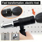Cordless Rivet Tool for Drill | Efficient, Versatile Adapter with 4 Nozzles for Quick Electrical Riveting Tasks