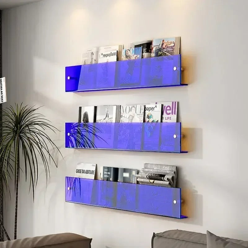 Wall-Mounted Floating Shelves for Home Storage & Display - Modern Wood Design for Living Room & Bedroom