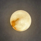 LED Mini Orb Wall Lamp - Alabaster Finish - Modern Lighting for Hallway & Bedroom Decor