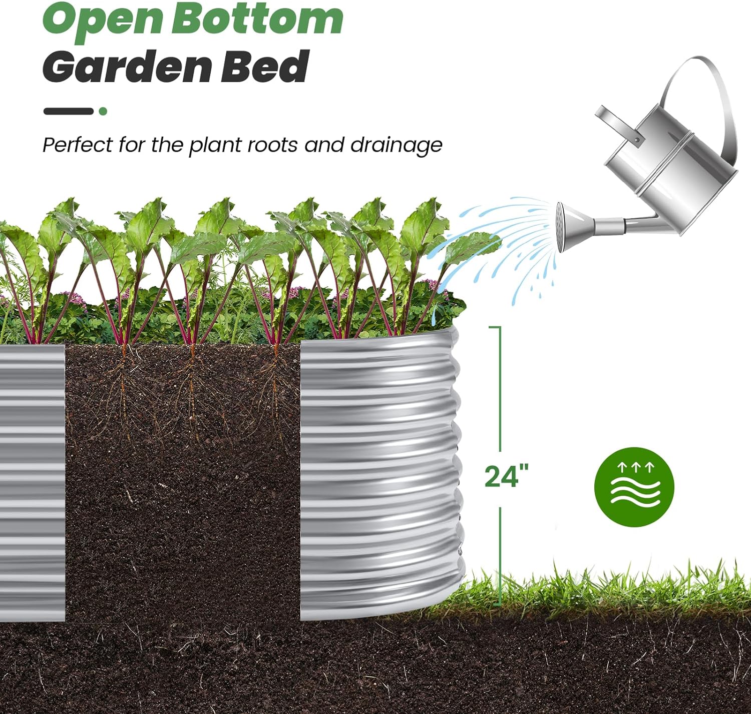 Galvanised Steel Raised Garden Bed | Durable, Modular Design for Organized Planting in Your Outdoor Space