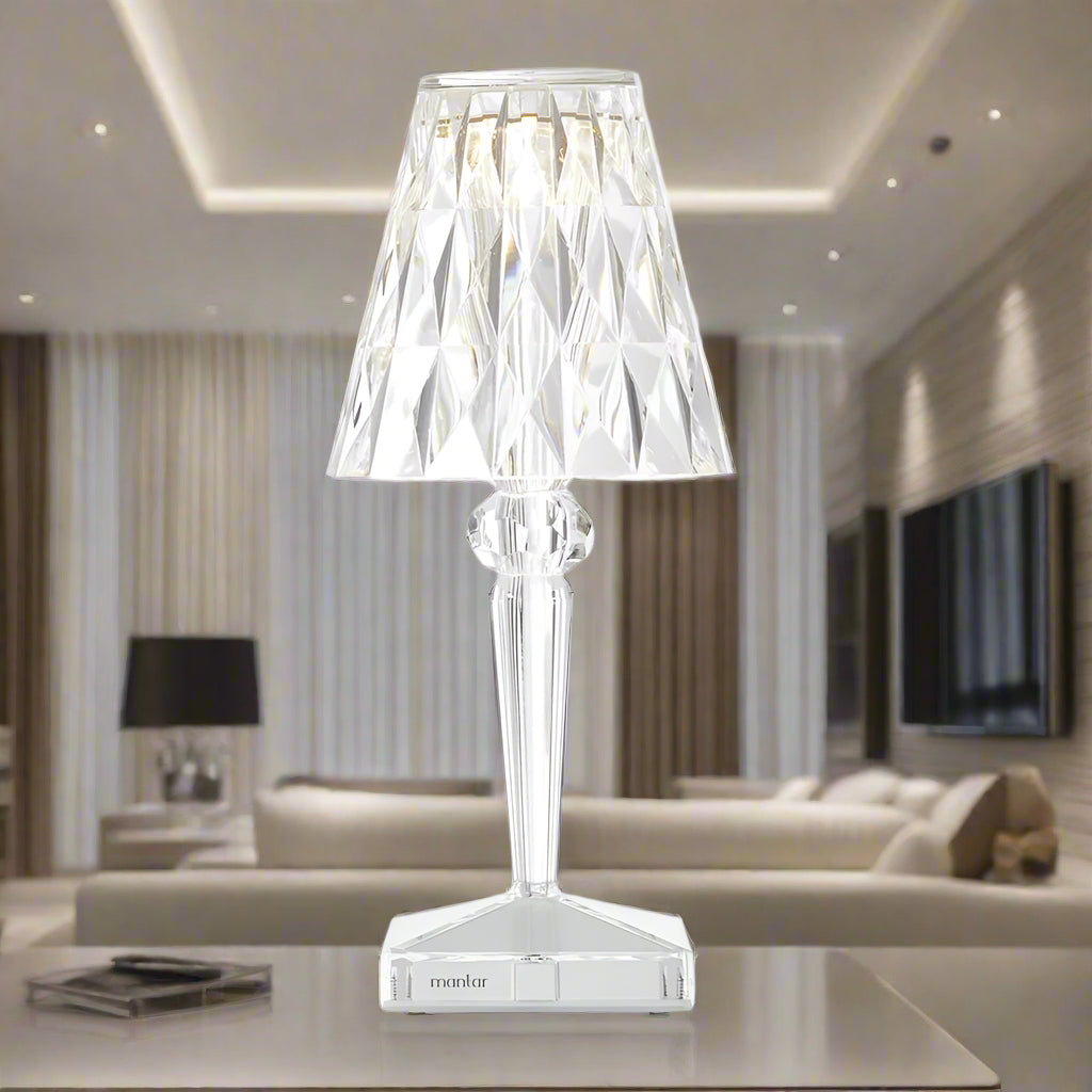 LED Crystal Table Lamp - Modern Decorative Lighting for Living Room, Bedroom & Office Use