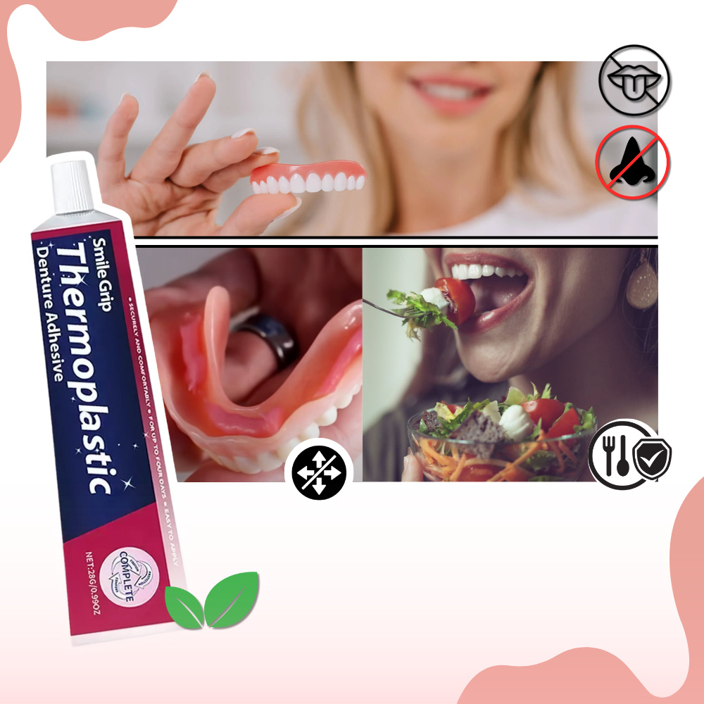 CustomGrip Denture Solution | Customizable Fit, Strong Adhesive & Easy Maintenance for Natural Smile Enhancement