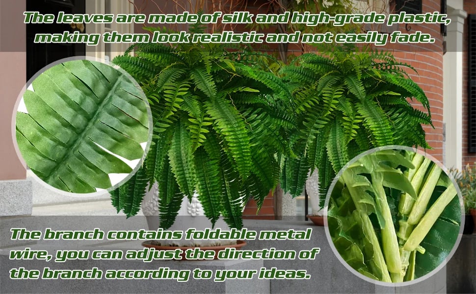 UV Resistant Artificial Boston Fern | Lifelike, Waterproof & Perfect for Indoor/Outdoor Décor
