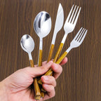 30-Piece Stainless Steel Cutlery Set with Knives, Forks, and Spoons for Dining and Entertaining