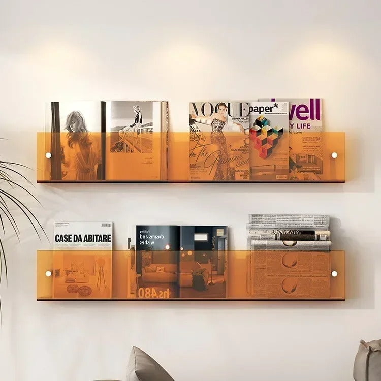 Wall-Mounted Floating Shelves for Home Storage & Display - Modern Wood Design for Living Room & Bedroom