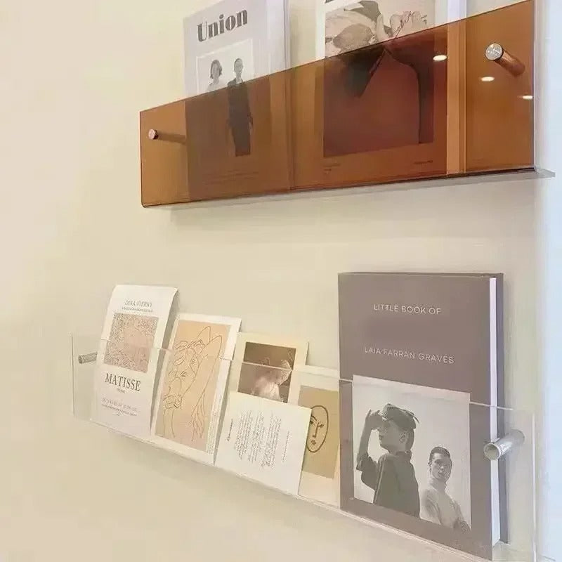Wall-Mounted Floating Shelves for Home Storage & Display - Modern Wood Design for Living Room & Bedroom