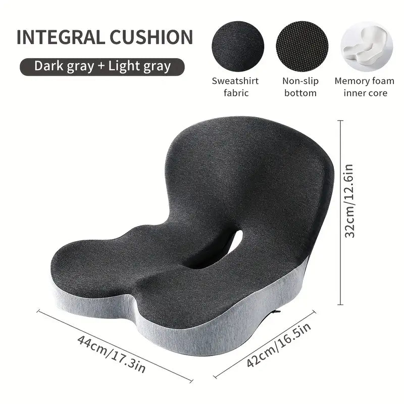 Memory Foam Backrest Cushion | Soft Support for Buttocks & Waist Relief for Home Office or Car Use
