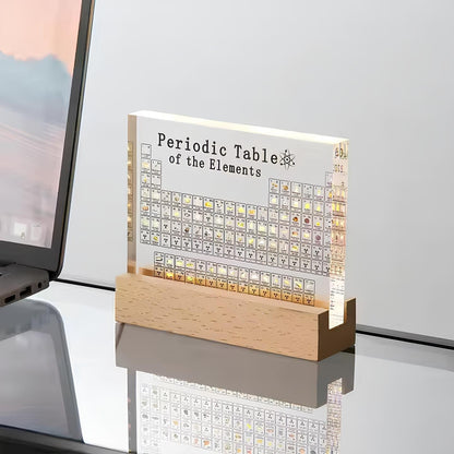 Illuminated Periodic Table with Real Elements | Premium Acrylic Display for Educational Use and Home Decor