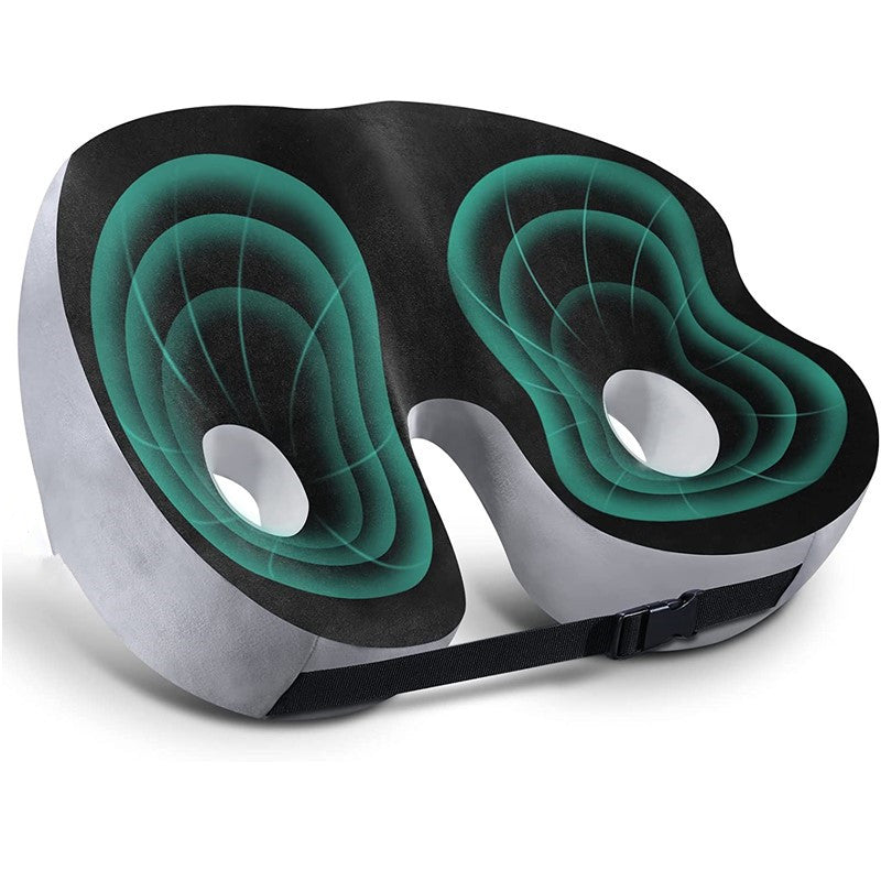 Adjustable Memory Foam Seat Cushion | Ergonomic Design for Tailbone Relief and Lower Back Support