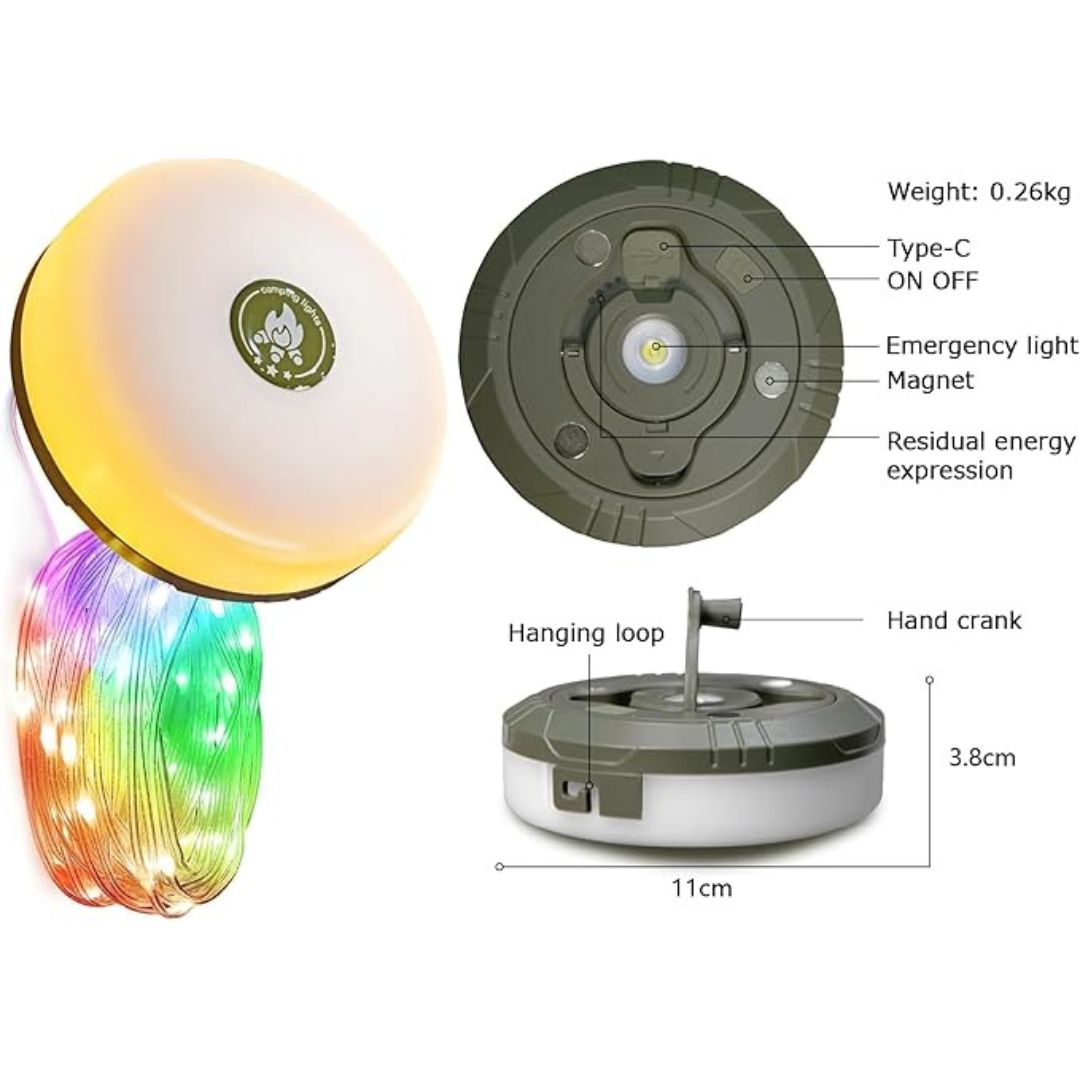 Camping Fairy Lights | Waterproof, USB Rechargeable & Versatile for Camping, Hiking, and Emergency Use