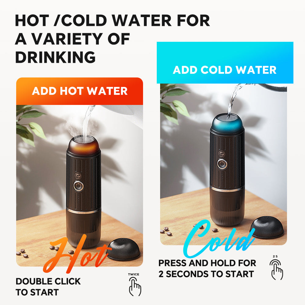 Compact Portable Espresso Maker with USB Charging - Perfect for Coffee Lovers On-the-Go, Compatible with Ground Coffee