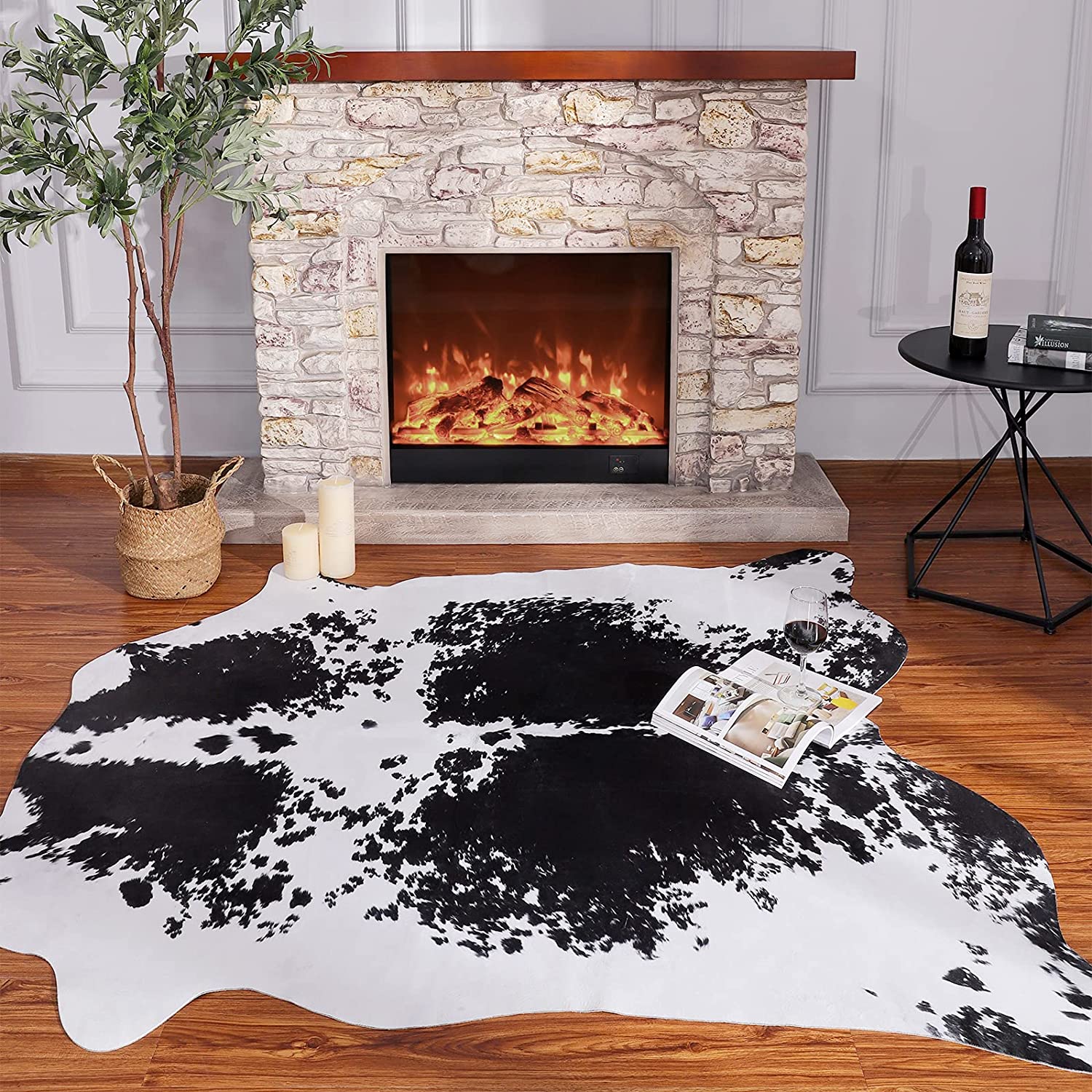Cow Print Area Rug - Luxe Premium Soft Carpet for Living Room & Bedroom Décor