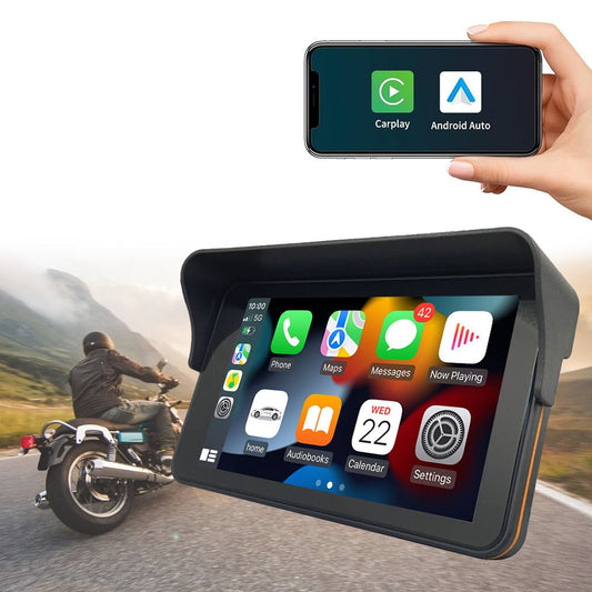 Motorcycle CarPlay Touchscreen Device | Wireless, Waterproof 7-Inch HD Screen for Navigation & Multimedia Access