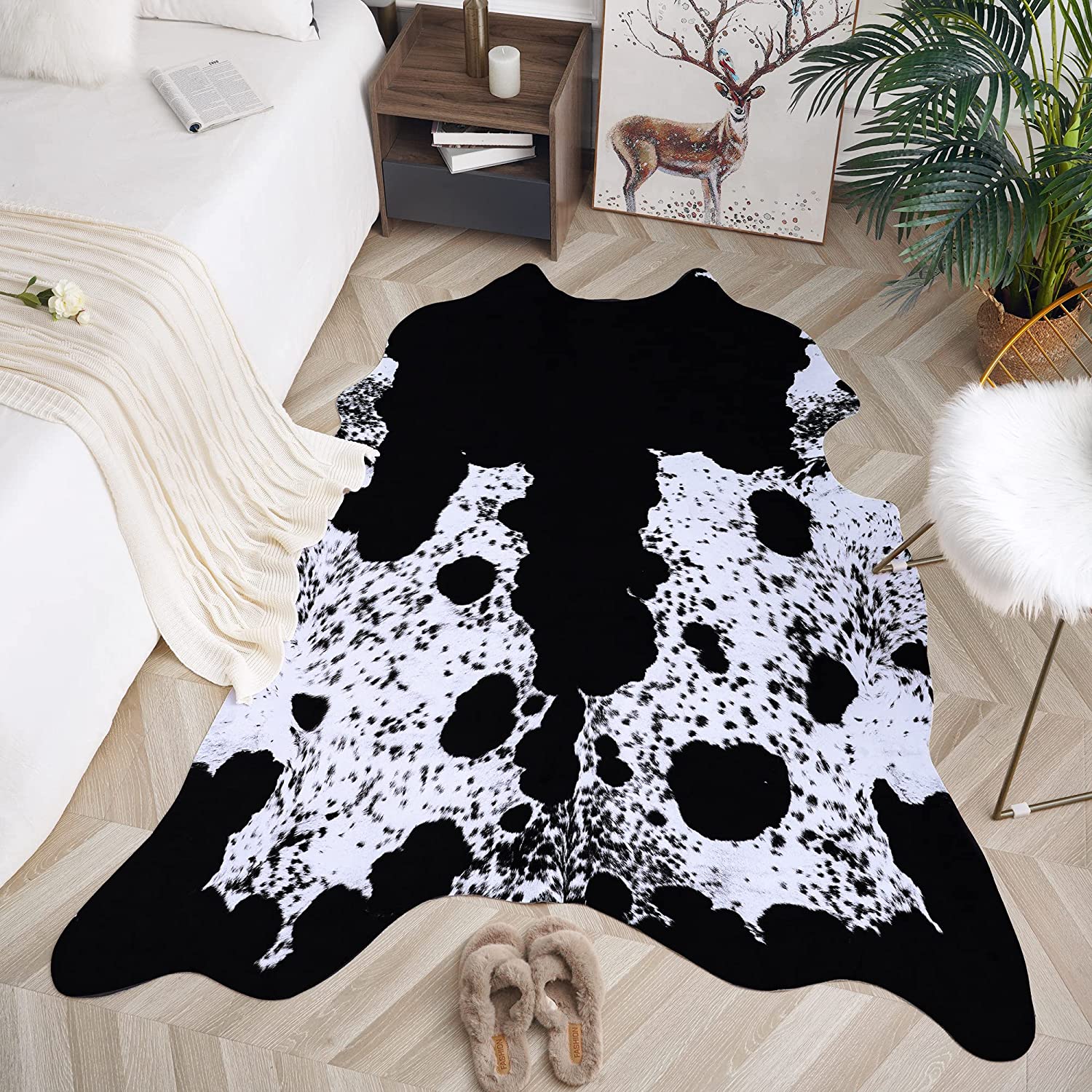 Cow Print Area Rug - Luxe Premium Soft Carpet for Living Room & Bedroom Décor