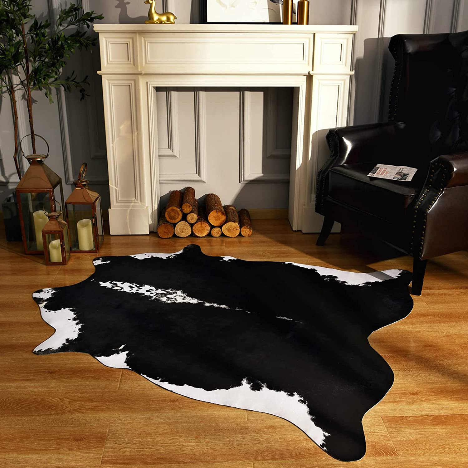 Cow Print Area Rug - Luxe Premium Soft Carpet for Living Room & Bedroom Décor