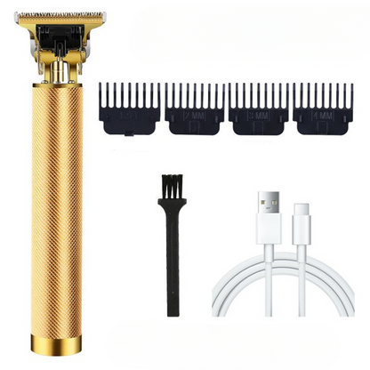 Cordless Clippers and Trimmers: Battery-Powered Gold Hair Trimmer for Men, Ideal for Beards & Neck, Compact Cutter
