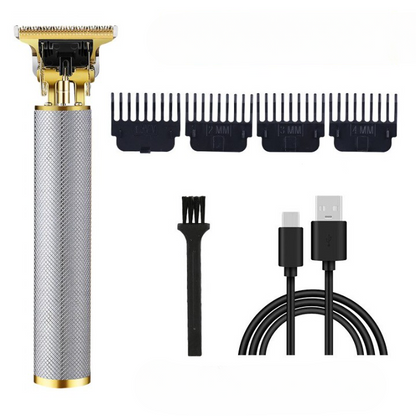 Cordless Clippers and Trimmers: Battery-Powered Gold Hair Trimmer for Men, Ideal for Beards & Neck, Compact Cutter