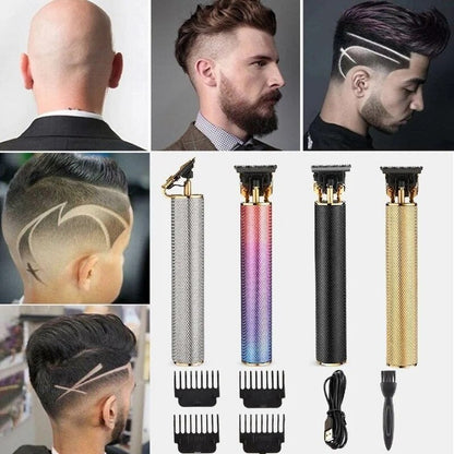 Cordless Clippers and Trimmers: Battery-Powered Gold Hair Trimmer for Men, Ideal for Beards & Neck, Compact Cutter