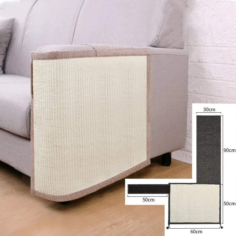 Sofa Scratch Protection Mat | Durable Sisal Armrest Cover for Cat Claw Grooming & Furniture Defense